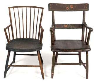 AMERICAN PAINTED WINDSOR ARMCHAIR