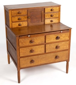CUSTOM MIXED-WOOD SHAKER-STYLE SEWING DESK