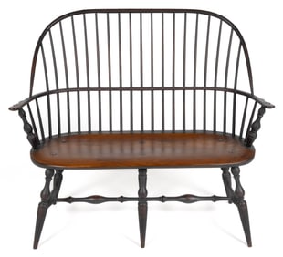 STRAW HILL CHAIRS (UNITY, NEW HAMPSHIRE) WINDSOR-STYLE BENCH / SETTEE