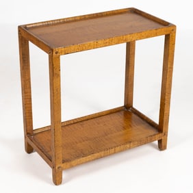WRIGHT TABLE CO. CUSTOM TIGER MAPLE END TABLE