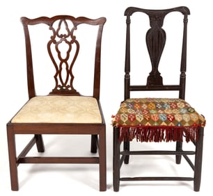 ASSORTED AMERICAN OR ENGLISH SIDE CHAIRS, LOT OF TWO