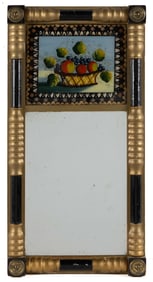 AMERICAN CLASSICAL PARCEL-GILT LOOKING GLASS / WALL MIRROR