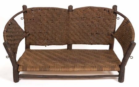 OLD HICKORY-STYLE RUSTIC PORCH SWING