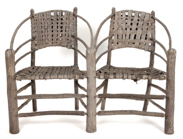 OLD HICKORY-STYLE RUSTIC PORCH SETTEE