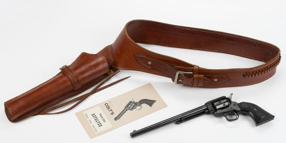 COLT SCOUT BUNTLINE SINGLE-ACTION REVOLVER WITH BELT AND HOLSTER