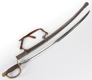 CIVIL WAR MANSFIELD & LAMB MODEL 1860 LIGHT CAVALRY SABER AND SCABBARD