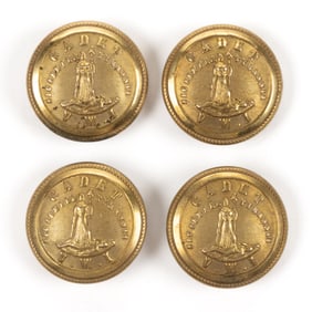 CIVIL WAR PERIOD VIRGINIA MILITARY INSTITUTE CADET SU-408 COAT BUTTONS, LOT OF FOUR