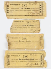 UNLISTED AND RARE ROCKINGHAM CO., SHENANDOAH VALLEY OF VIRGINIA CIVIL WAR OBSOLETE CURRENCY /