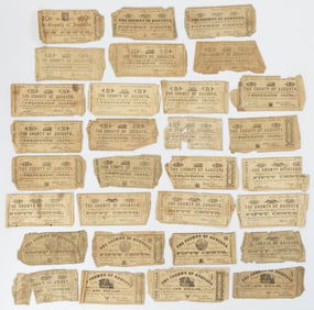AUGUSTA CO., SHENANDOAH VALLEY OF VIRGINIA CIVIL WAR OBSOLETE CURRENCY / COUNTY NOTES, LOT OF 30