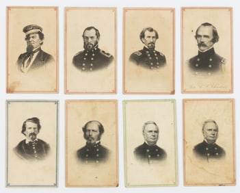 CIVIL WAR ELIAS DEXTER (AMERICAN, B. 1815) CONFEDERATE PORTRAITS, LOT OF EIGHT