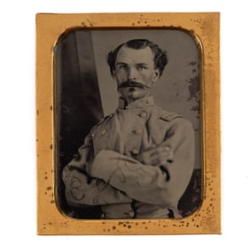 CIVIL WAR CONFEDERATE OFFICER TINTYPE PHOTOGRAPH
