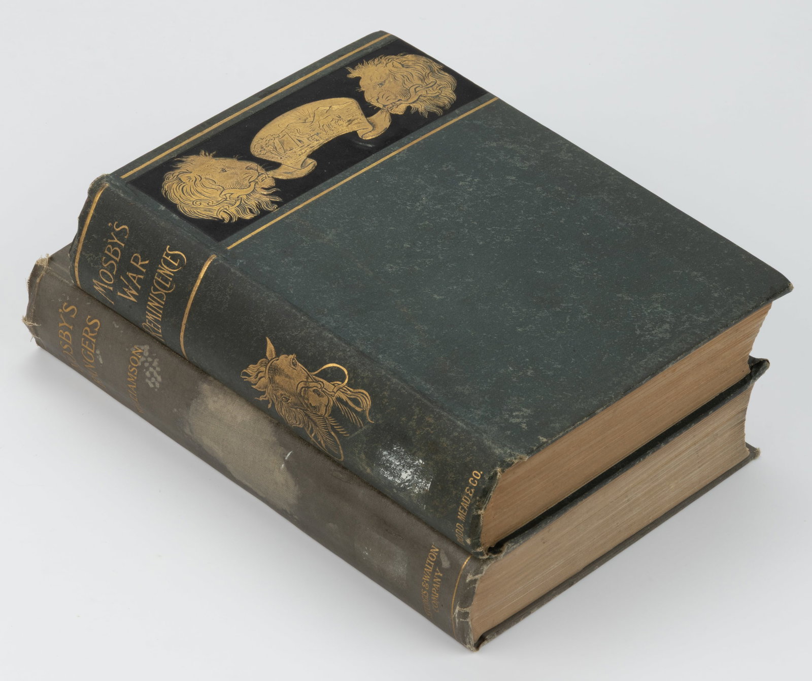 ANTIQUARIAN CIVIL WAR CONFEDERATE JOHN S. MOSBY VOLUMES, LOT OF TWO: ANTIQUARIAN CIVIL WAR CONFEDERATE JOHN S. MOSBY VOLUMES, LOT OF TWO, (1) Mosby, Mosby's War Reminiscences and Stuart's Cavalry Campaigns. New York: Dood, Mead & Company, 1887; an