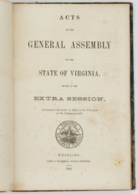 ANTIQUARIAN CIVIL WAR WEST VIRGINIA SECESSION OFFICIAL VOLUME