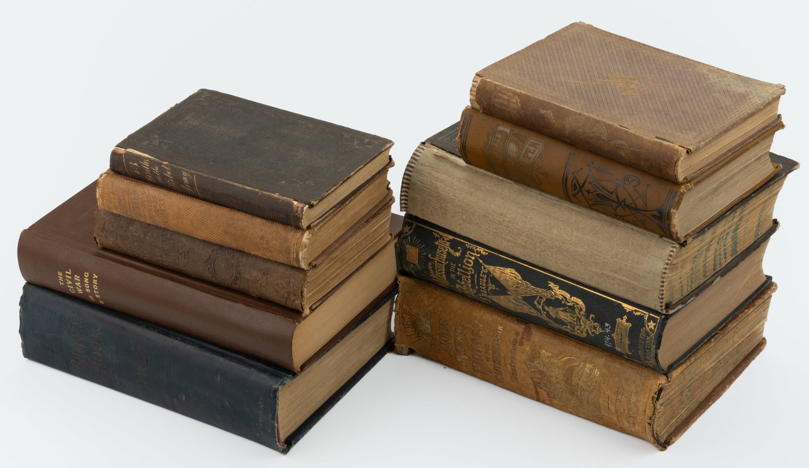 ANTIQUARIAN CIVIL WAR HISTORICAL VOLUMES, LOT OF TEN: ANTIQUARIAN CIVIL WAR HISTORICAL VOLUMES, LOT OF TEN, including (1) [Stevenson], Thirteen Months in the Rebel Army, 1862; (2) Geer, Beyond the Lines: or A Yankee Prisoner Loose in Dixie