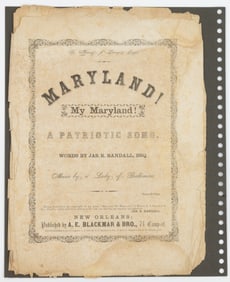 CIVIL WAR CONFEDERATE IMPRINT MARLAND SHEET MUSIC