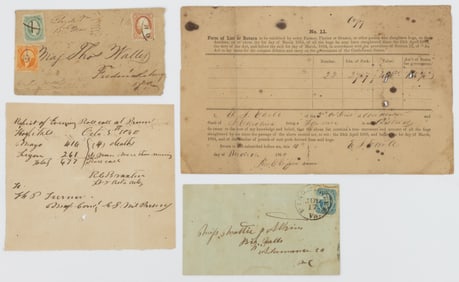 CIVIL WAR CONFEDERATE MANUSCRIPT MATERIAL, LOT OF FOUR