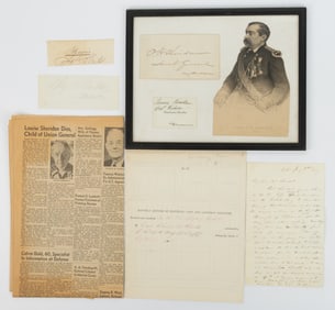 CIVIL WAR UNION GENERALS' SIGNATURES AND OTHER MANUSCRIPT MATERIAL, LOT OF SIX