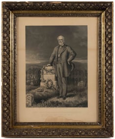 CIVIL WAR CONFEDERATE GEN. ROBERT E. LEE AT JACKSON'S GRAVE PRINT