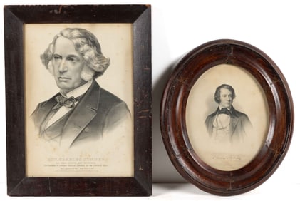 ABOLITIONIST SENATOR CHARLES SUMNER (1811-1874) PORTRAIT PRINTS, LOT OF TWO