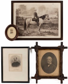 CIVIL WAR CONFEDERATE GENERALS LEE AND JOHNSTON PRINTS, LOT OF FOUR