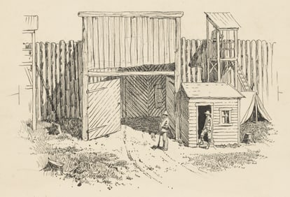 ISAAC WALTON TABER (AMERICAN, 1860-1933), ATTRIBUTED, ILLUSTRATION SKETCH OF ANDERSONVILLE PRISON,