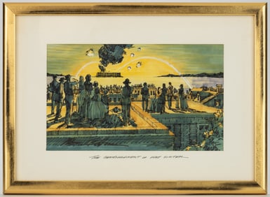 AMERICAN SCHOOL (20TH CENTURY) "THE BOMBARDMENT OF FORT SUMTER" ILLUSTRATION ART