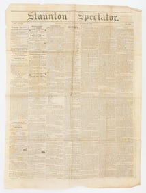 CIVIL WAR STAUNTON, SHENANDOAH VALLEY OF VIRGINIA NEWSPAPER