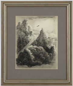 CLAYTON KNIGHT (AMERICAN, 1891-1969) WORLD WAR II / WWII ERA SKETCH / STUDY FEATURING AN AIRPLANE