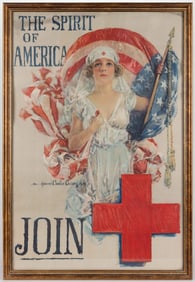HOWARD CHANDLER CHRISTY (AMERICAN, 1872-1952), WORLD WAR I / WWI U.S. RED CROSS POSTER