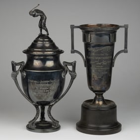 STAUNTON, VIRGINIA 1920S / 1930S GOLF SILVER-PLATED TROPHIES, LOT OF TWO
