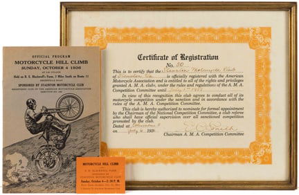 STAUNTON, SHENANDOAH VALLEY OF VIRGINIA, MOTORCYCLE HILL CLIMB EVENT EPHEMERA, LOT OF THREE