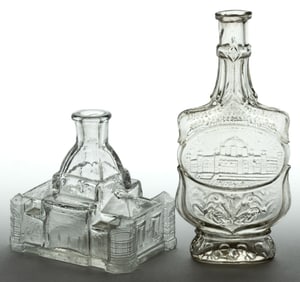 CENTENNIAL EXPOSITION COLOGNE / PERFUME BOTTLES, LOT OF TWO