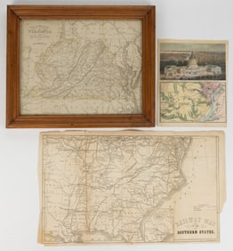 SOUTHERN AND VIRGINIA MAPS, LOT OF THREE