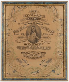 REAL PEN-WORK PUBLISHING CO., PITTSFIELD, MASSACHUSETTS LORD'S PRAYER CALLIGRAPHY PRINT