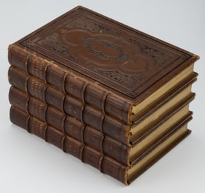 ANTIQUARIAN AMERICAN PORTRAIT GALLERY STEEL ENGRAVINGS FOUR-VOLUME SET