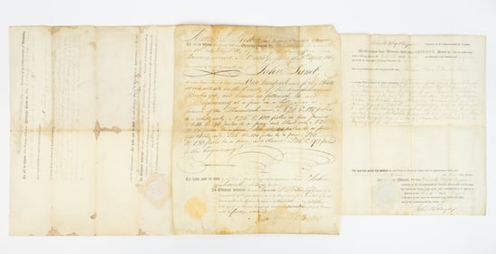 BROCKS GAP, ROCKINGHAM CO., SHENANDOAH VALLEY OF VIRGINIA LAND GRANT DOCUMENTS, LOT OF THREE