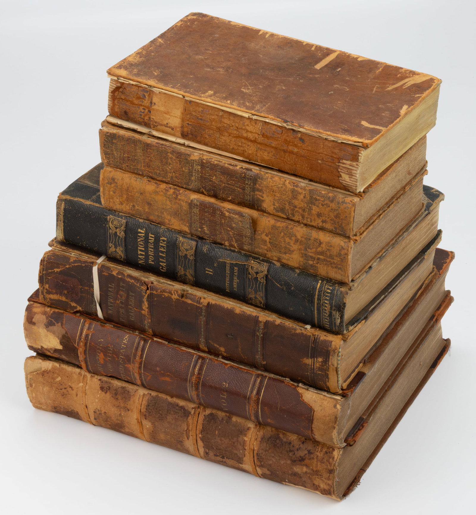 ANTIQUARIAN AMERICAN HISTORICAL VOLUMES, LOT OF SEVEN: ANTIQUARIAN AMERICAN HISTORICAL VOLUMES, LOT OF SEVEN, including (1) Wirt, Sketches of the Life and Character of Patrick Henry, Third Edition, Corrected by the Author, 1818; (2) Biograp