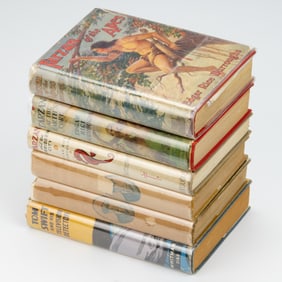 ANTIQUARIAN AND VINTAGE FANTASY AND DETECTIVE JUVENILE FICTION VOLUMES, LOT OF SIX
