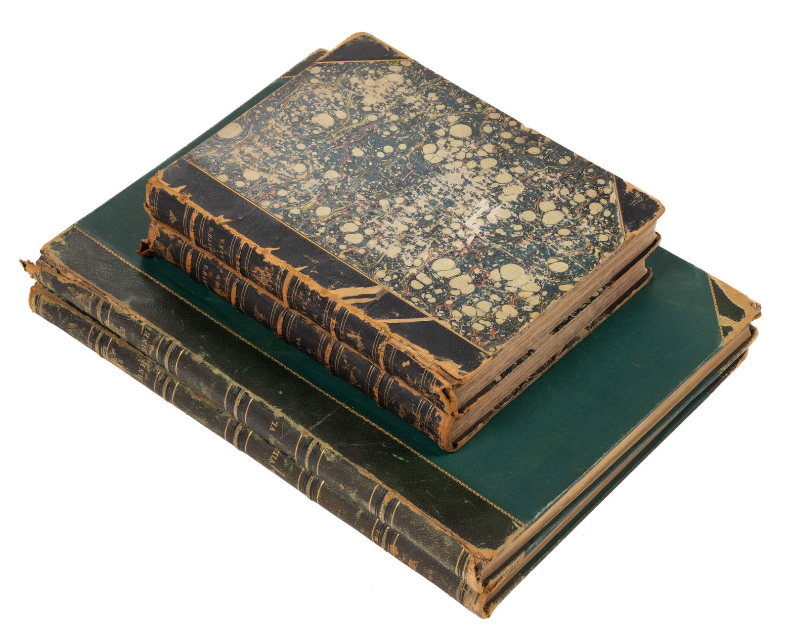 ANTIQUARIAN ART VOLUMES, LOT OF FOUR: ANTIQUARIAN ART VOLUMES, LOT OF FOUR, comprising (1) Trusler, The Works of William Hogarth in a Series of One Hundred and Fifty Steel Engravings..., two-volume set, no date (circa 1870); and