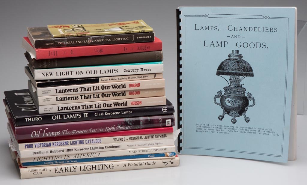 VARIOUS LIGHTING REFERENCE VOLUMES, LOT OF 19: VARIOUS LIGHTING REFERENCE VOLUMES, LOT OF 19 including Thuro I and II and assorted catalogue reprints. Provenance: From the collection of Kerry Bachler, Ontario, NY.