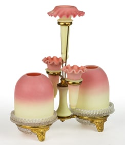 THOMAS WEBB BURMESE EPERGNE FAIRY LAMP