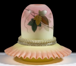 THOMAS WEBB BURMESE "IVY" DECORATED FAIRY LAMP