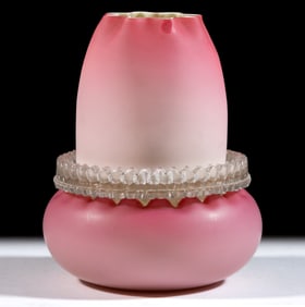 SATIN PEACHBLOW GLASS FAIRY LAMP