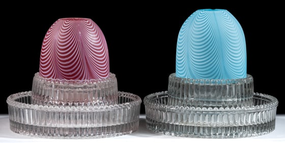 NAILSEA / VENETIAN THREAD FAIRY LAMPS, LOT OF TWO