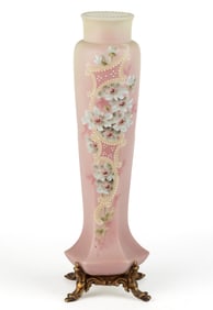 WAVE CREST NAKARA ENAMEL-DECORATED ART GLASS VASE