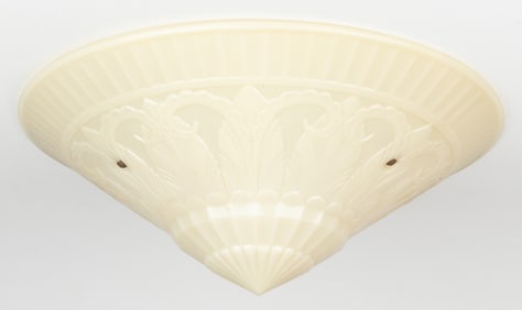 ART DECO OPAQUE VASELINE GLASS PENDANT LIGHT SHADE