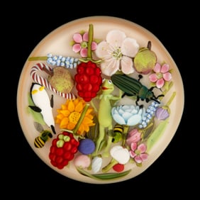 CLINTON SMITH (AMERICAN, B. 1979) LAMPWORK STUDIO ART GLASS PAPERWEIGHT
