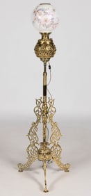 BRADLEY & HUBBARD BRASS AND IRON ADJUSTABLE PIANO FLOOR LAMP