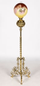 BRASS AND IRON PIANO FLOOR LAMP