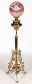 BRADLEY & HUBBARD BRASS AND IRON ADJUSTABLE PIANO FLOOR LAMP